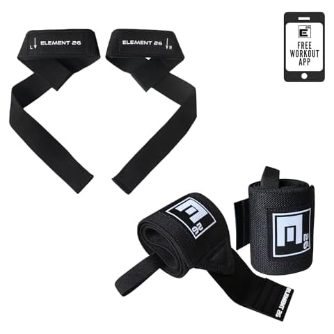 Element 26 Wrist Wrap Bundle - Pair of Lifting Wrist Straps & Heavy Duty Weight Lifting Wrist Wraps for Weightlifting, Bodybuilding, Powerlifting, Strength Training - Gym Accessories for Men and Women Cover