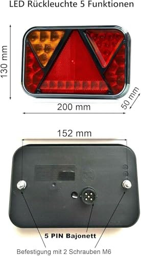 Kit éclairage remorque LED 13 broches avec feux arrière complets 12V - 3