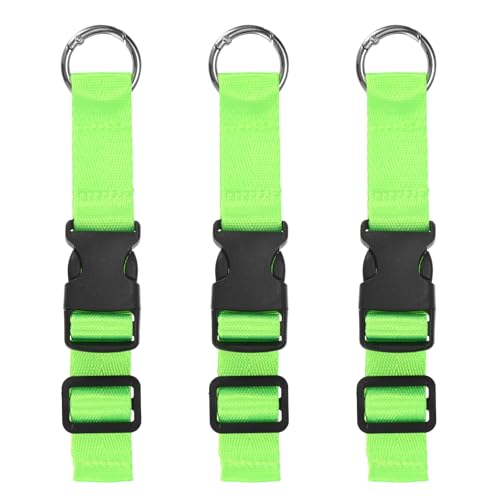 Image of M METERXITY 3-Pack Add A Bag Luggage Strap, Adjustable Suitcase Belt for Connecting Handbag /Backpack /Jacket, Luggage Connector [Bright Green]