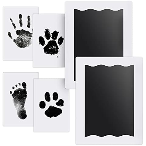 Nabance Baby Handprint and Footprint Kit, 2 Large baby Inkless Print pads, 4 Imprint Cards, Pet Paw Print, Hand Print Kits for Babies Safe Non-Toxic, Pawprint Keepsake Kit, Family Keepsake Cover