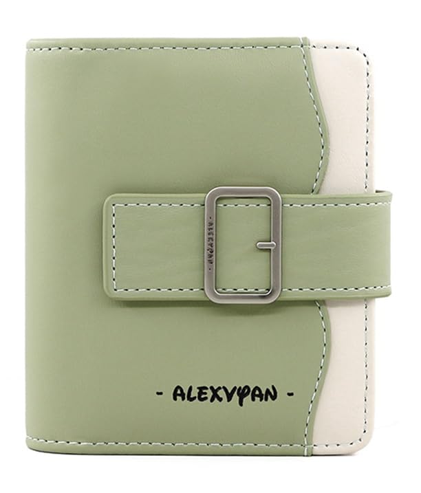 alexvyan Compact Bears Tri-fold Wallet PU Leather, Women's Purse Wallet Organizer Female Hand Clutch Women/Ladies/Girls Wallets Credit Card Holder - Green-picture-19