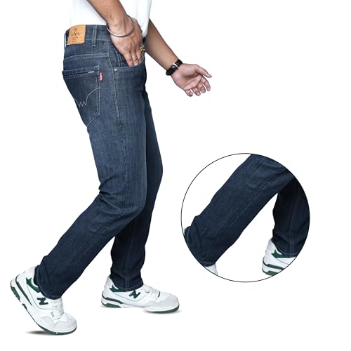 Image of Men's Premium Straight Fit Jeans | Cotton Rich Breathable Denim Pants for Men | Comfortable Regular Wear Casual Jeans