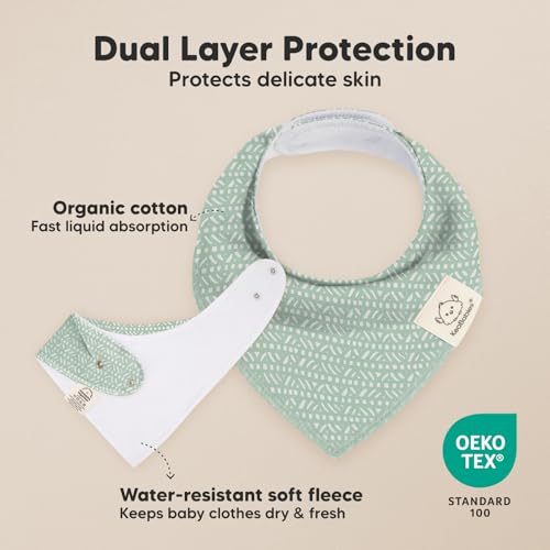 Image of KeaBabies 8pk Organic Baby Bandana Bibs for Drooling and Teething (Nordic)