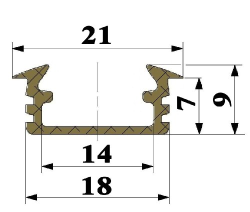 Profilo in alluminio per strisce LED/nastri LED