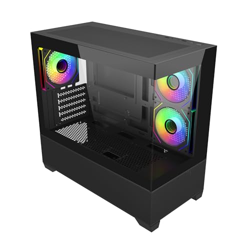 Image of Cooler Master Elite 490 Computer Case- Black |3 X Pre-Installed Reverse Argb Fans|Upto 360mm AIO Support| mATX Motherboard Support |RTX 50 Series Upto 425mm |Type C Connector | Fish Tank Case