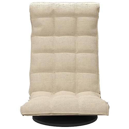 Chaise de sol pivotante crème pliante réglable à 5 angles pour activités - 5