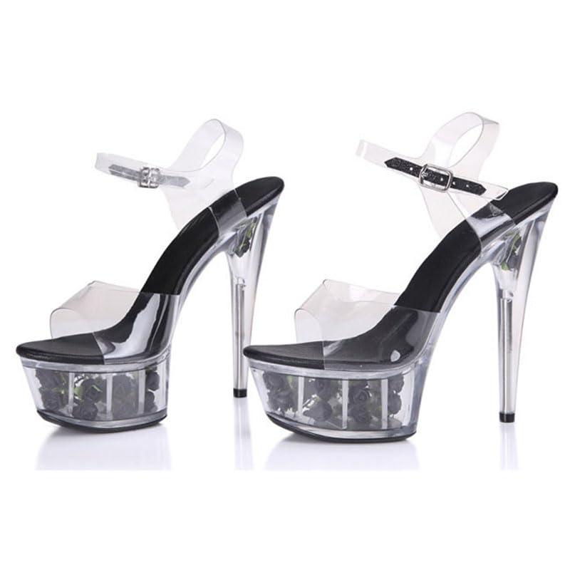 denova's Women's Patent 6in Very High Heel Platform Pole Dance Stiletto Sandal