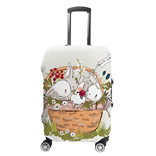 Housse de protection pour valise Ruchen motif lièvres blanc