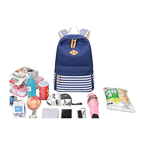 Abshoo GB1762P-4 Causal Canvas Stripe Backpack Cute Lightweight Teen Backpacks thumb #6