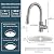 SevenGelok Kitchen Faucet with Pull Down Sprayer SUS304 Stainless Steel High Arc Brushed Nickel Pull Out Kitchen Sink Faucets Utility Laundry Farmhouse Camper Rv Modern for 1 or 3 Hole Sink, KF1-BN