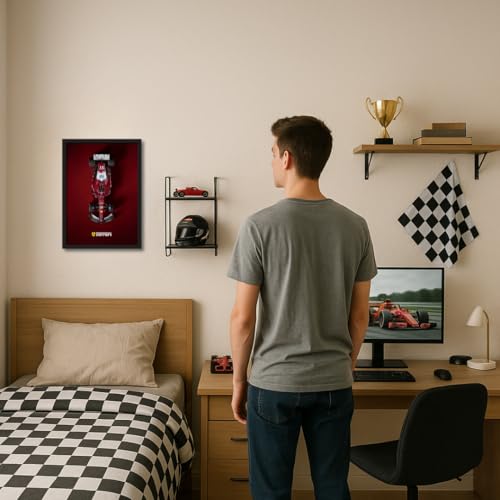 Image of ArtAction Ferrari Formula One Wall Frame Poster | F1 Racing Car Poster Art for Bedroom, Living Room & Office | A4 Size | Framed Ferrari Formula 1 Poster Gift for Men, Boys & Motorsport Fans