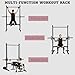 Soozier Squat Rack with Pull-Up Bar, Adjustable Power Rack with Barbell Bar, Multi-Functional Bench Press Rack for Home Gym Strength Training, Black