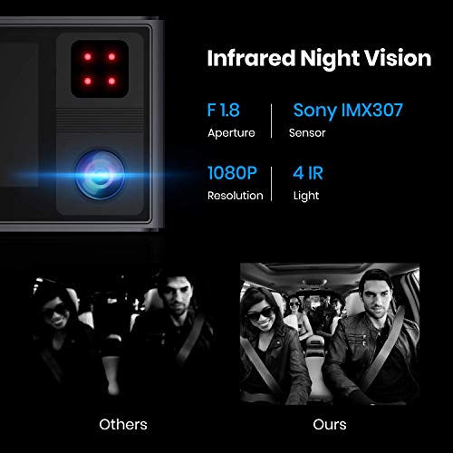 AUTO-VOX Dashcam Auto Anteriore e Posteriore con
