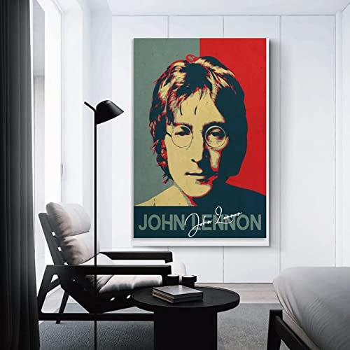 Peintures sur Toile John Lennon Pictures for Bedroom Gifts Decor for Men Women 60 * 90cm sans Cadre - Les Beatles, Paul McCartney, John Lennon, RIngo Starr, George Harrison Peintures sur Toile John Lennon Pictures for Bedroom Gifts Decor for Men Women 60 * 90cm sans Cadre – Image 3