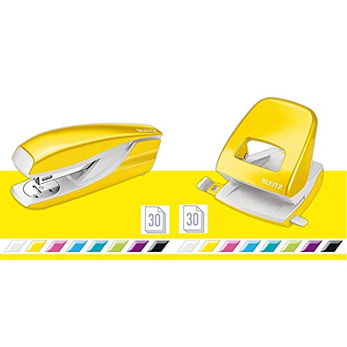 Image of Leitz Stapler NeXXt Wow 30sh Yellow with Hole Punch NeXXt Wow 30sh Yellow Bundle