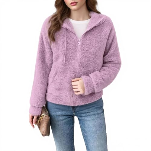 Genérico Chaqueta Polar Mujer con Cremallera Completa, Tejido Suave Tipo Franela Acolchada, Corte Clásico y Bolsillos - Abrigo de Invierno Cálido