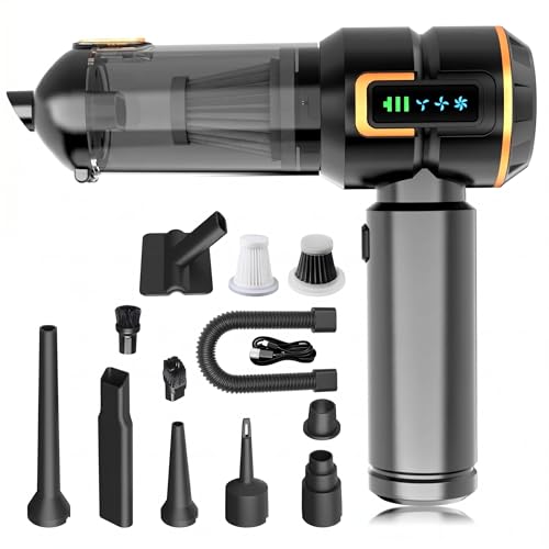 Image of FYA Handheld Vacuum Cleaner Cordless, 4 in 1 Car Vacuum Cleaner & Compressed Air Duster Blower, Rechargeable 6000mAh, 3 Speed Suction Upto 18000PA, BLDC Motor, for Home Car Pet Hair Deep Cleaning