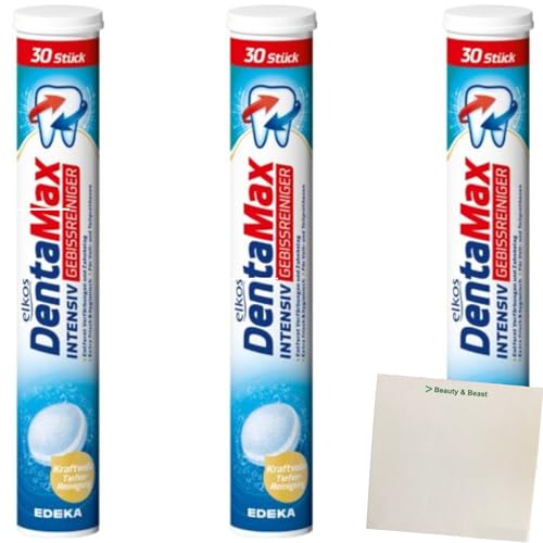usy Bundle für Elkos DentaMax Intensiv Gebissreiniger 3er Pack (3x30ST) + usy Block