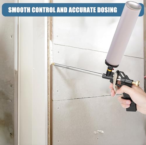 Nutmanel Schaumpistole, Bauschaum Pistole PU-Schaum Bauschaumpistole, Schaumpistole Expanding Foam Gun, Bauschaumpistole Dosierpistole aus Metall - Montageschaum zum Verfüllen, Dämmen & Abdichten