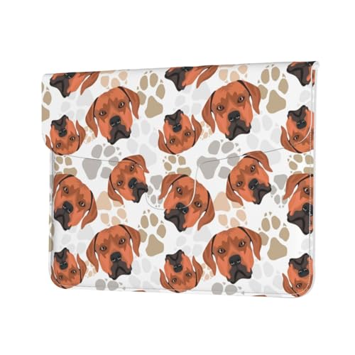 Funda de cuero sintético PU para ultrabook 13 pulgadas y portátiles delgados Rhodesian Ridgeback