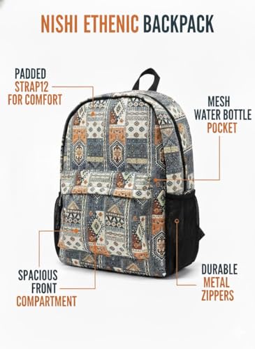 Image of Water Resistant Backpack with Bottle Compartment | Lightweight Travel & School Bag for Men, Women & College Students | Trendy Laptop Backpack for Daily Use