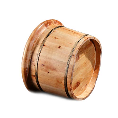Baño de pies de madera con tapa y barril sin masaje