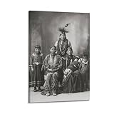 Indianer-Fotografie, Sauk-Familie, Ganzkörper-Porträt, Omaha, indigene amerikanische indische Familie, Druck, 1899 Poster, dekorative Malerei, Leinwand, Wandposter und Kunstbild