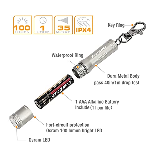 Everbrite E011145AE Keychain Led Flashlight Mini Bright Key Ring Portable Pocket Torch thumb #6