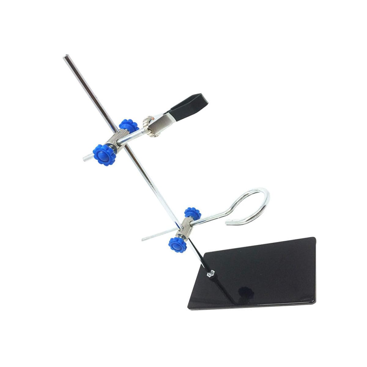 Zerodeko Support de Laboratoire Portable en Métal Noir Plusieurs styles Mini Trépied Robuste Base Carrée Facile à Ranger Plusieurs styles pour Expériences Chimiques sur Table