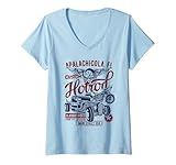 Photo Gallery donna apalachicola florida stile invecchiato vintage hotrod design maglietta con collo a v Photo Gallery donna apalachicola florida stile invecchiato vintage hotrod design maglietta con collo a v