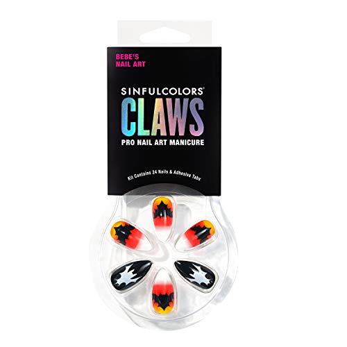 Sinfulcolors Tricked Out Treats Nail Polish And 2D Claws Press On Nails, 2 Pk, Sour Apple Killer Batass Candy Corn, 0.5 Fluid_Ounces #TOP23