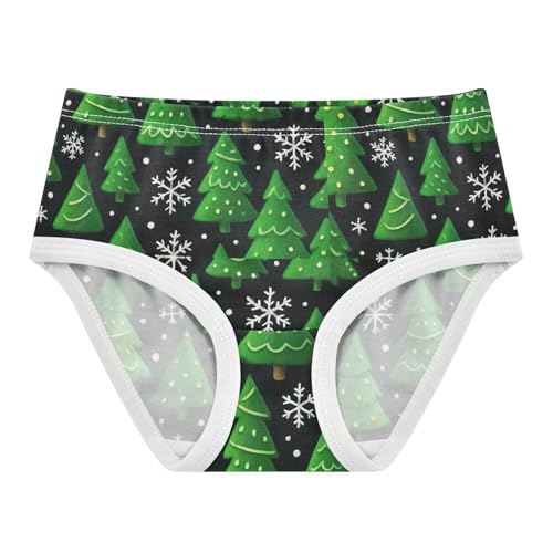 Joisal Cotton Toddler Girls Underwear Christmas Green Trees Black Cute Panties Girl Colorful Briefs Undies Kids 2t