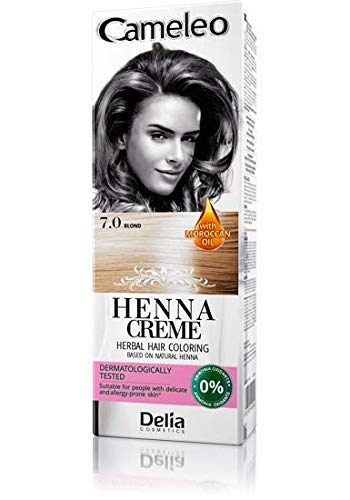 Cameleo - Kräuter-Henna-Farbcreme - Blond - Natürlicher Henna-Extrakt & marokkanisches Öl - Semi-Permanent - gleichmäßige, tiefe Farbe - hypoallergen - 75g Cover