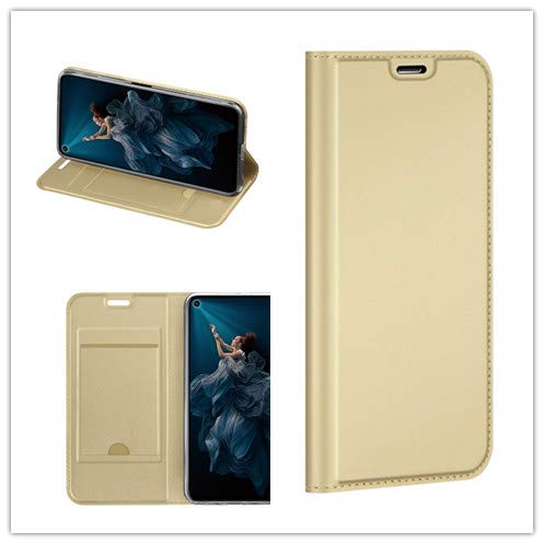 Hülle® PU Ultra Delgado TPU Flip Folio Funda con Ranura y la Función Stand para Tarjeta para ASUS Zenfone 6 ZS630KL/Asus Zenfone 6z/ASUS Zenfone 6 2019(Oro)