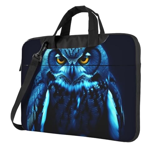 Sac ordinateur portable imprimé hibou bleu pour les trajets bureau et fac