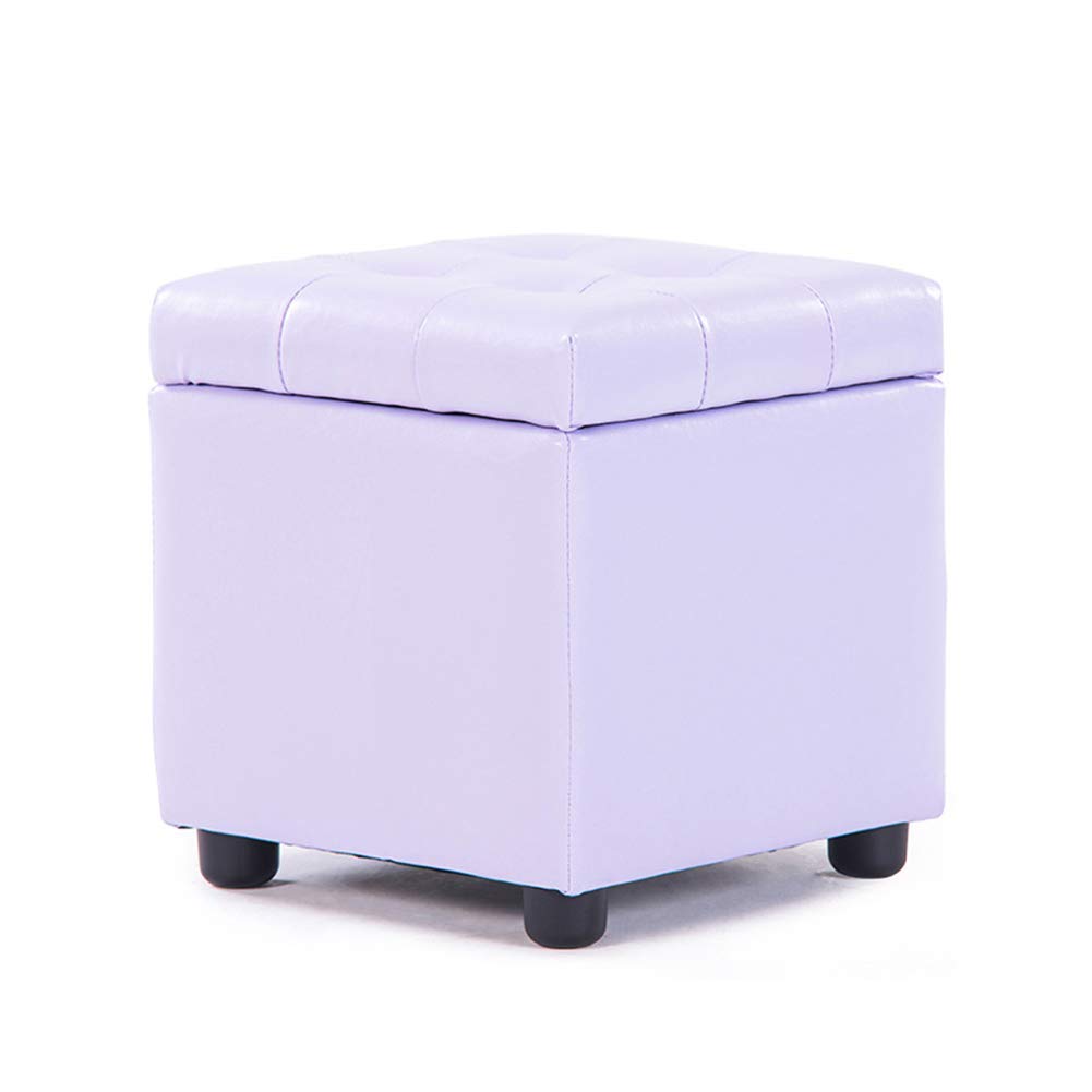 Pouf repose-pieds ottoman multifonctions en similicuir avec coffre de rangement de salon