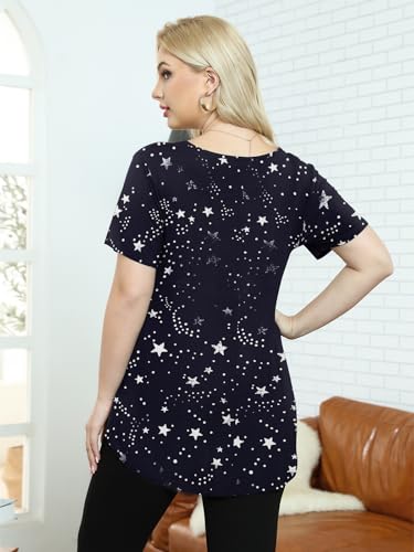 Image of BELAROI Women Plus Size Tops V-Neck Tunics Shirts