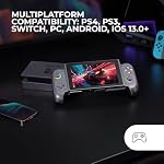 Mars Gaming MGPX, Gamepad Bluetooth 5.0 2en1, RGB Neon, Vibración Dual y Función Turbo, Soporte Smartphone Hasta 6.8″, Mando Multifunción Compatible PC, Android, iOS y Consolas, USB-C y Funda, Negro