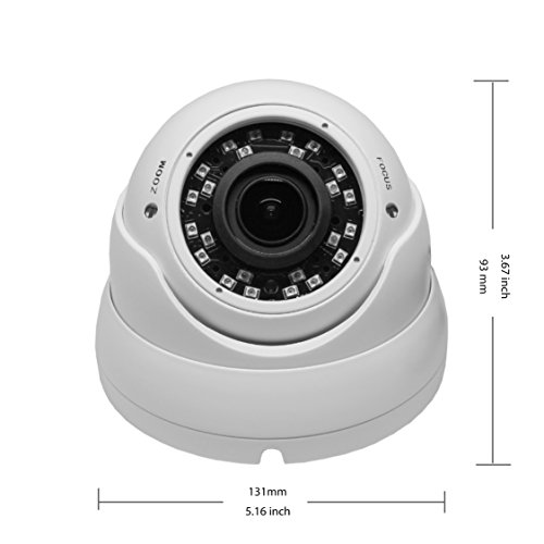 1080P Dome Security Camera With Metal Housing And Great Night Vision White #TOP3