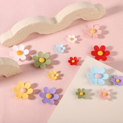 14 imanes decorativos de flores 3D para nevera miniatura 4