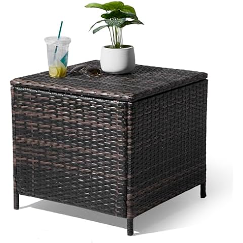 Outvita Rattan Storage Side Table Cover