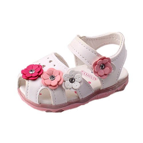 Baby Schuhe Auxma Baby Mädchen Sonnenblume Sandalen beleuchtete Soft-Soled Prinzessin Schuhe (6-12 M, WW)