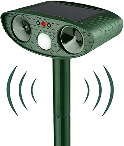 Repulsif Chat Solaire, Répulsif Chat Ultrason, Répulsif ultrasonique pour Animaux et contrôle des Animaux avec détecteur de Mouvement PIR, Étanche Repulsif Chat pour Chats, Chiens