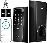 TCL Smart Lock D2 Plus, Keyless Entry Fingerprint Door Lock, Touchscreen Keypad Deadbolt Lock, Built-in Doorbell, Auto Lock, App Control, Alexa, Google Home Compatible, Easy Install for Front Door