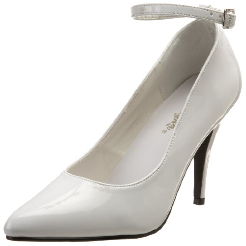 Pleaser Women's Vanity-431 Ankle-Strap Pump,White Patent,9 M US