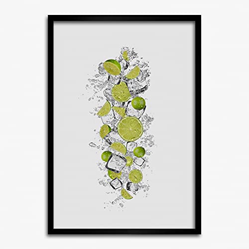 Affiche citrons verts avec cadre photo 50x70 cm Tulup pour décorer une cuisine lumineuse