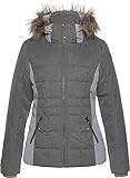  ICEPEAK Damen Jacke mit Kapuze wasserdicht Winddicht (Grau, 40)