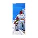 LUOWAN Adesivi Per Porte Stereo 3D Adesivi Murali Effetto Trompe L'Oeil Cameretta - Blu Mare Paesaggio Architettura - 80x215 CM Carta Da Parati Impermeabile In PVC Per Bagno Cucina Decor Porta Autoade