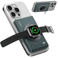 Kuulaa Power Bank Magnetico 10000mAh, Caricatore Portatile Wireless Compatibile con MagSafe, Ricarica Rapida 15W per iPhone 16/15/14/13/12, Apple Watch, AirPods
