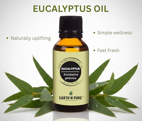 Image of Earth N Pure Eucalyptus Essential Oil (Nilgiri Oil) Undiluted, Natural, Therapeutic Grade 30 ml